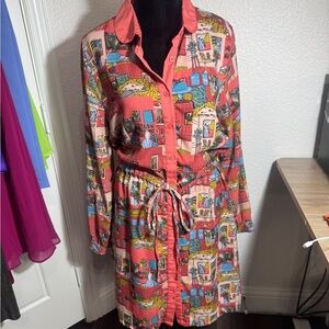 VINTAGE. Yumi Kim Multicolor Printed Dress